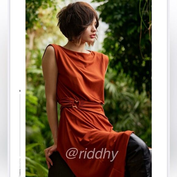 Zara brown dress with belt detail - Picture 3 of 12